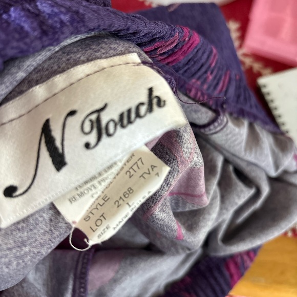 Vintage Made in USA Colorful Purple Pink Floral Leaf Fairycore Whimsy Skirt Lg - Picture 4 of 5